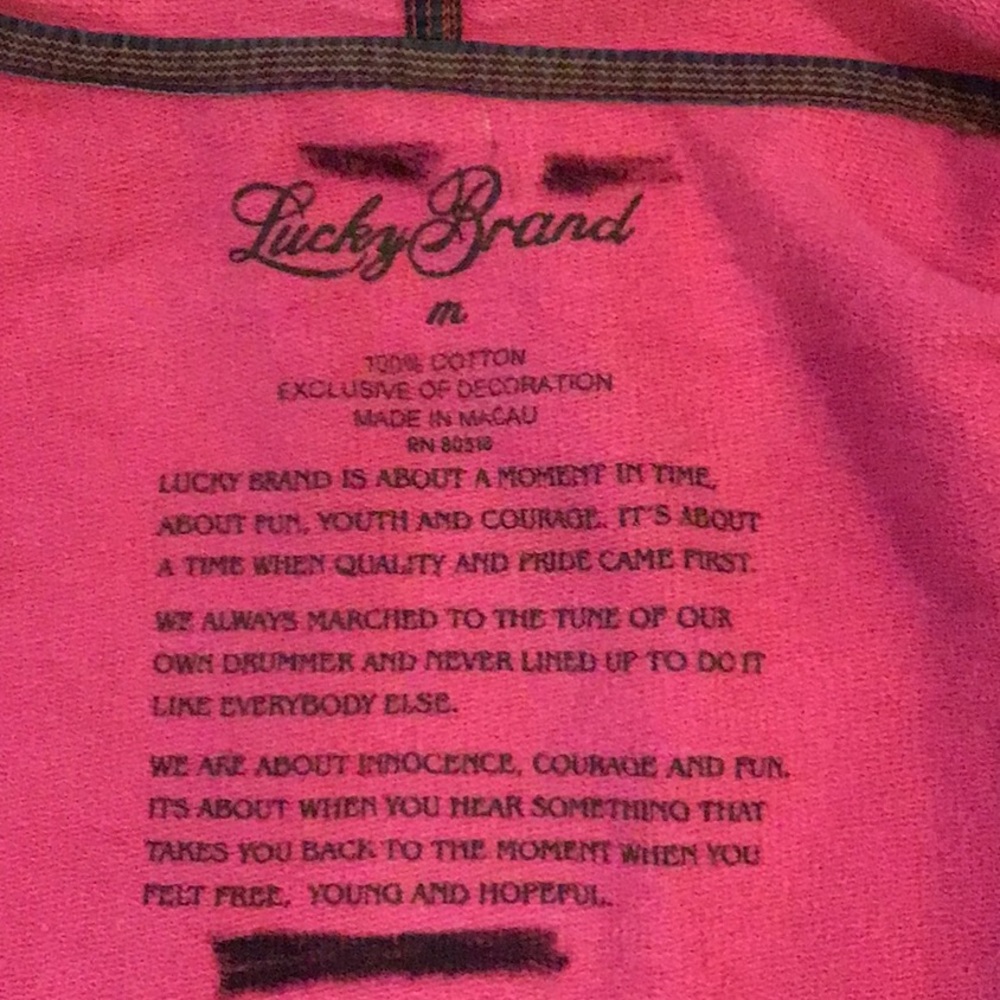 Lucky zipper hooded sweatshirt Peace retro size M - Picture 3 of 12